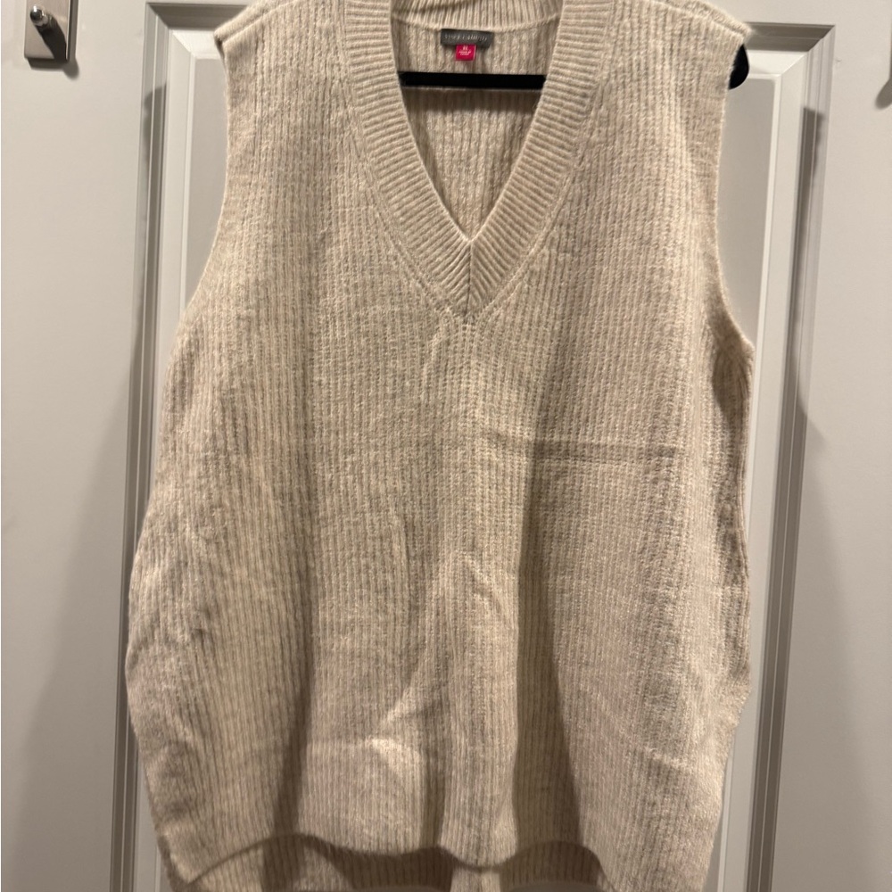 Vince Camuto Cream V-Neck Sweater Vest